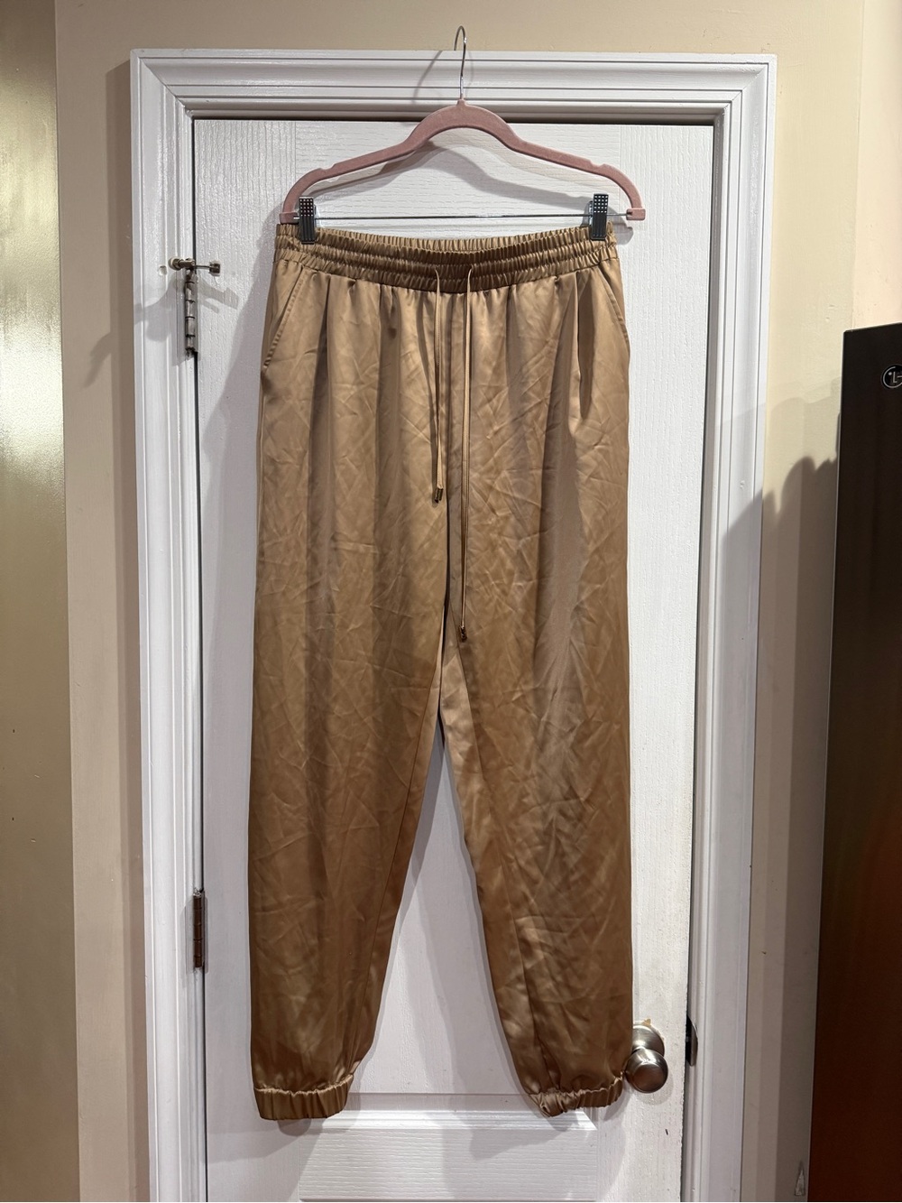 Relaxed Drawstring Joggers in Camel